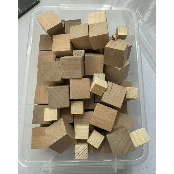 Toys | 1 Unfinished Wood Blocks Cubes Craft Diy Educational Pack Of 5 ...